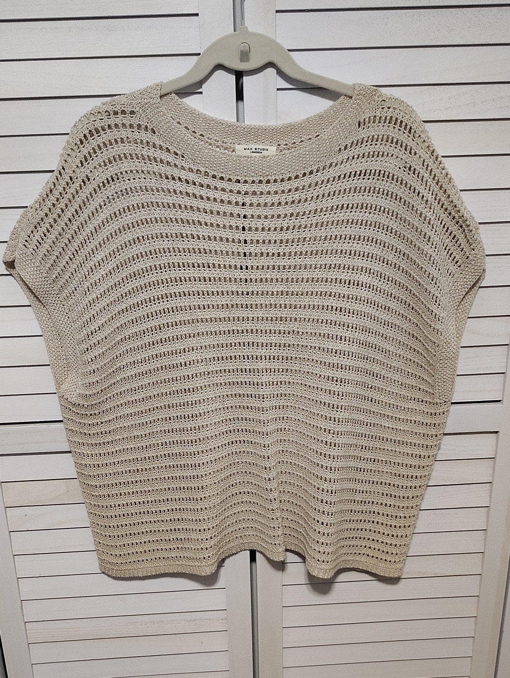Open-Knit Cream Sweater Top